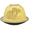 Clayre & Eef 6CE1807 Theelichthouder Kat Ø 12x8 cm Wit