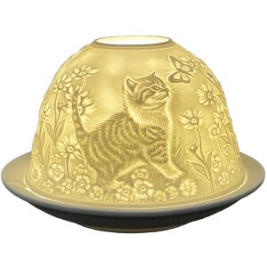 Clayre & Eef 6CE1808 Theelichthouder kat motief...