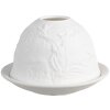 Clayre & Eef 6CE1812 Theelichthouder Ø 12x8 cm Wit Porseleinen Herten Design