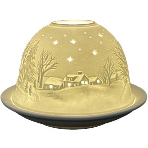 Clayre & Eef 6CE1814 Theelichthouder Sterren Ø 12x8 cm Wit