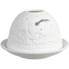 Clayre & Eef 6CE1819 Theelichthouder Ø 12x8 cm Wit Winterlandschap