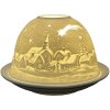 Clayre & Eef 6CE1819 Theelichthouder Ø 12x8 cm Wit Winterlandschap