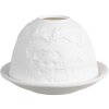 Clayre & Eef 6CE1820 Theelichthouder Porselein Wit Ø 12x8 cm Kerstmis