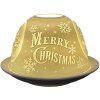 Clayre & Eef 6CE1822 Theelichthouder Vrolijk Kerstfeest Ø 12x8 cm Wit