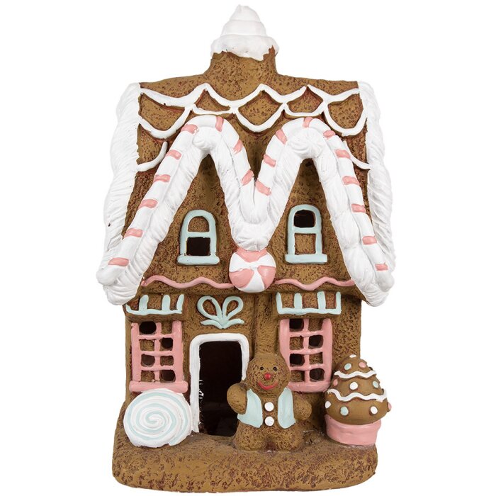 Clayre & Eef 6MG0054 Decoratie peperkoekhuisje met LED 22x18x39 cm