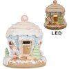 Clayre & Eef 6PR4354 Decoratiehuisje met LED Ø12x14 cm 3xAAA