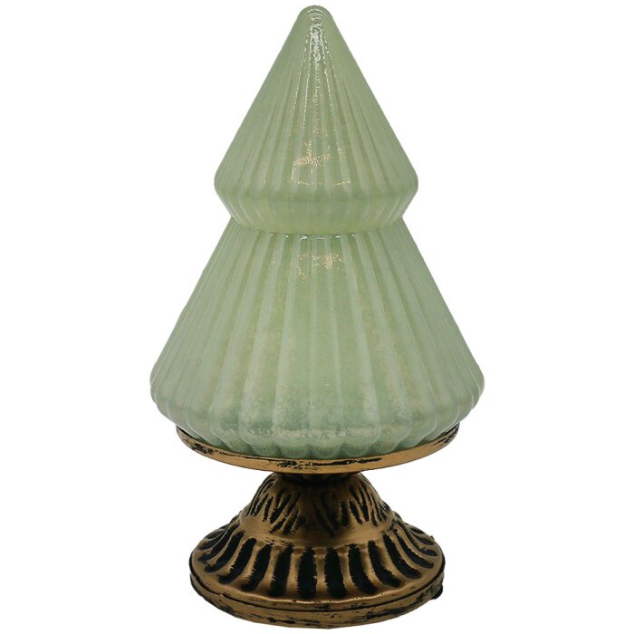 Clayre & Eef 6GL4581 Kerstboom met LED Groen Ø 10x18 cm