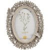 Clayre & Eef 2F1114 Fotolijst Zilverkleurig Ovaal 16x2x21 cm 10x15 cm
