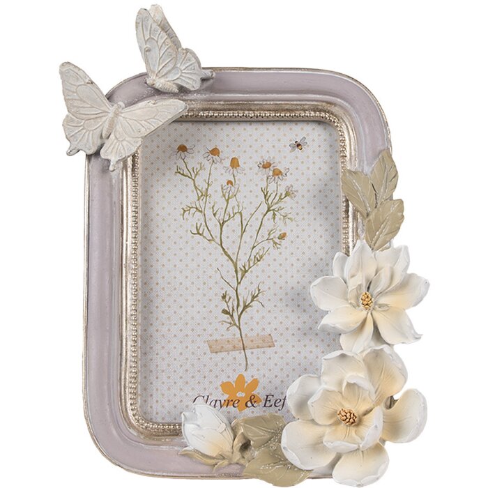 Clayre & Eef 2F1117 Fotolijst Paars Zilver 17x3x23 cm 10x15 cm