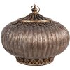 Clayre & Eef 6GL4582 Decoratie met LED Ø 17x14 cm Bruin Koperkleurig glas