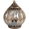 Clayre & Eef 6GL4585 Decoratie LED Lantaarn Ø 15x19 cm Koperkleurig glas