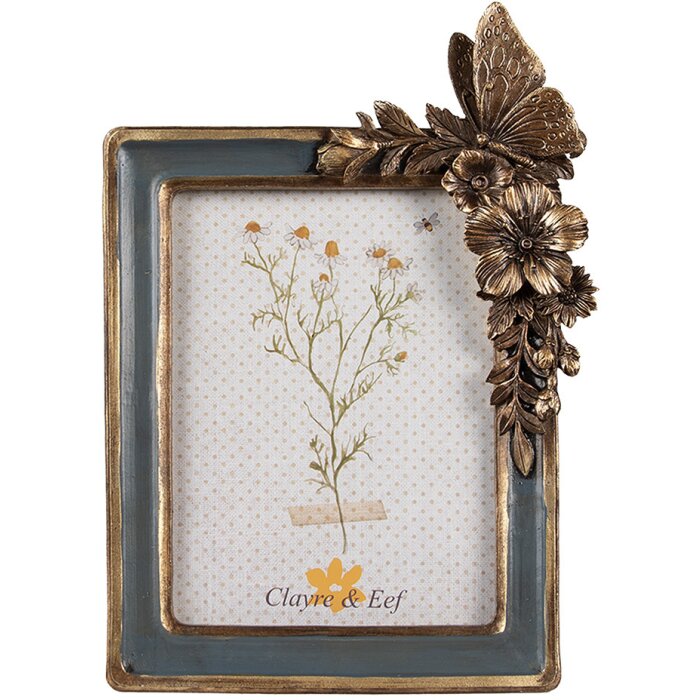 Clayre & Eef 2F1126 Fotolijst 18x3x26 cm 13x18 cm Blauw Goud
