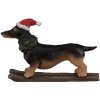 Clayre & Eef 6PR4173 Decoratie Beeldje Hond Teckel 10x3x7 cm