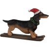 Clayre & Eef 6PR4173 Decoratie Beeldje Hond Teckel 10x3x7 cm