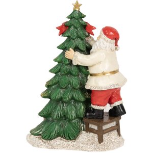 Clayre & Eef 6PR4179 Kerstman met kerstboom LED 15x10x22 cm