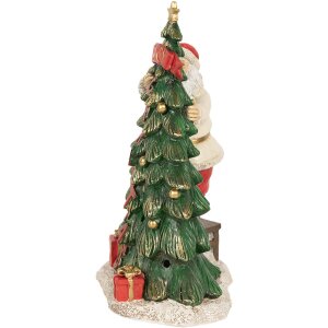 Clayre & Eef 6PR4179 Kerstman met kerstboom LED 15x10x22 cm