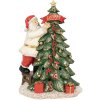 Clayre & Eef 6PR4179 Kerstman met kerstboom LED 15x10x22 cm