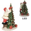 Clayre & Eef 6PR4179 Kerstman met kerstboom LED 15x10x22 cm