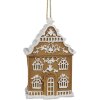Clayre & Eef 6PR4212 Decoratie Hanger Huis Bruin Wit 6x4x9 cm