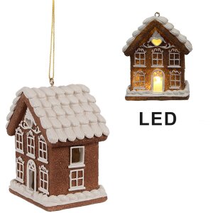 Clayre & Eef 6PR4358 Decoratie hanger huis met LED...