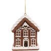 Clayre & Eef 6PR4358 Decoratie hanger huis met LED 8x6x10 cm