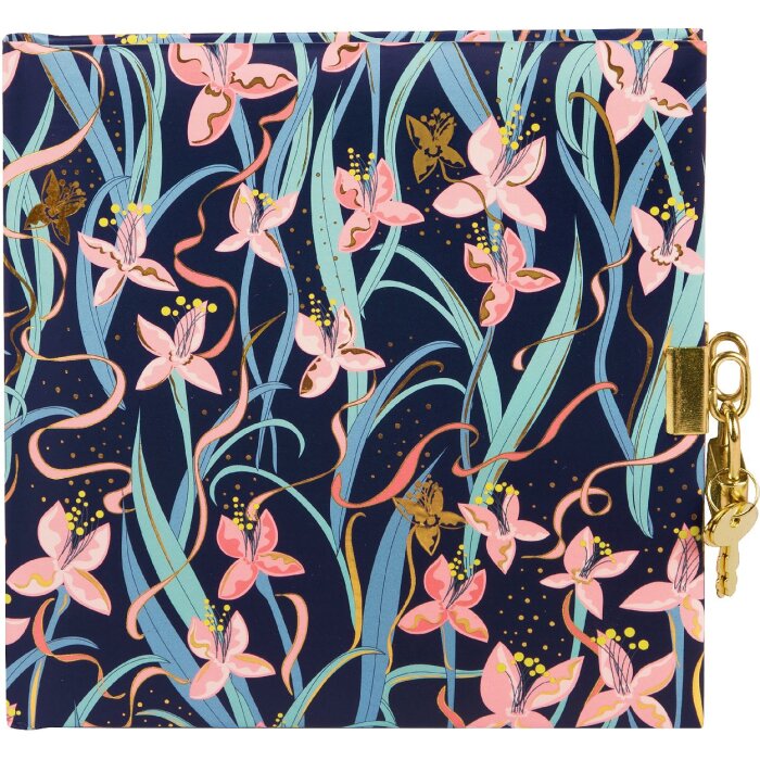 Goldbuch agenda Garden Chic Blauw 16x16 cm met slot 96 paginas
