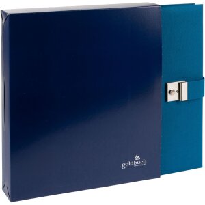 Goldbuch documentenmap Bella Vista Petrol 27x34 cm linnen metalen sluiting