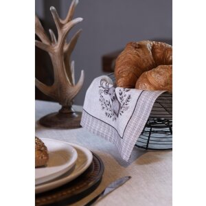 Clayre & Eef GTW43 Servettenset 6-delig 40x40 cm Beige Bruin