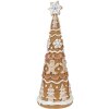 Clayre & Eef 6PR4362 Decoratie Kerstboom Ø 14x37 cm Bruin Wit