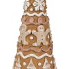 Clayre & Eef 6PR4362 Decoratie Kerstboom Ø 14x37 cm Bruin Wit