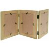 Deknudt S67UD1 Driedubbele lijst drijfhout wit voor 3 fotos bruin naturel 10x15 cm