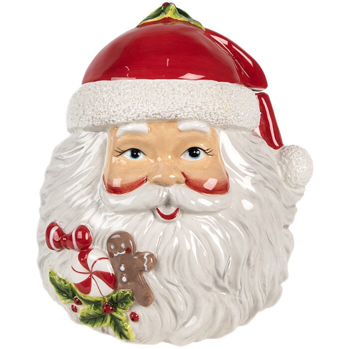 Clayre & Eef 6CE1856 Voorraadpot met deksel 20x17x22 cm Kerstman