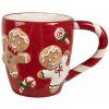 Clayre & Eef 6CEMU0158 Mok Peperkoek Rood-Wit 325ml 14x9x10cm