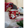 Clayre & Eef 6CEMU0158 Mok Peperkoek Rood-Wit 325ml 14x9x10cm