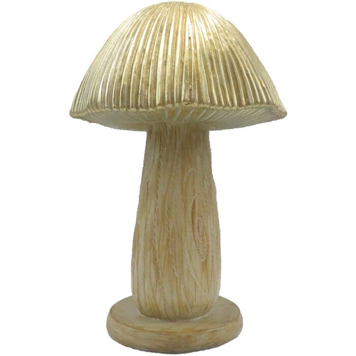 Clayre & Eef 6PR4156 Decoratie Paddenstoel Ø 13x20 cm natuurlijke houtlook