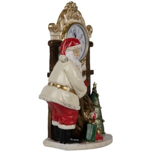 Clayre & Eef 6PR4180 Decoratie Kerstman Klok 15x7x22 cm