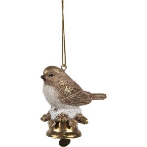 Clayre & Eef 6PR4228 Decoratieve hanger vogel 6x4x6 cm