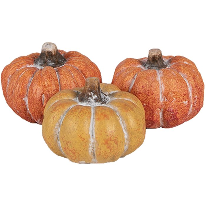 Clayre & Eef 6CE1781 Decoratie Pompoen Set 3 18x7x4 cm