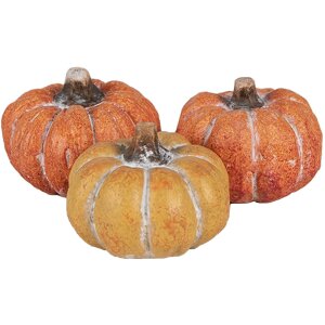 Clayre & Eef 6CE1781 Decoratie Pompoen Set 3 18x7x4 cm