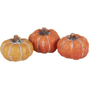 Clayre & Eef 6CE1781 Decoratie Pompoen Set 3 18x7x4 cm