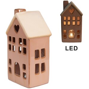 Clayre & Eef 6CE1796 Decoratiehuisje met LED 8x6x15 cm