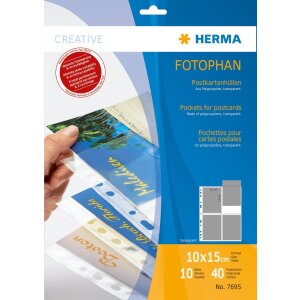 Postkaarthoesjes transparant folie 10x15 (wpk) 10 st.
