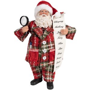 Clayre & Eef 65586 Decoratie Kerstman 16x10x27 cm