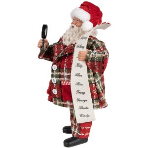 Clayre & Eef 65586 Decoratie Kerstman 16x10x27 cm