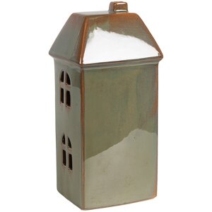 Clayre & Eef 6CE1797 Decoratie Huis LED Groen Porselein 7x6x15 cm