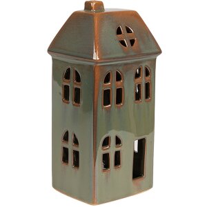 Clayre & Eef 6CE1797 Decoratie Huis LED Groen Porselein 7x6x15 cm