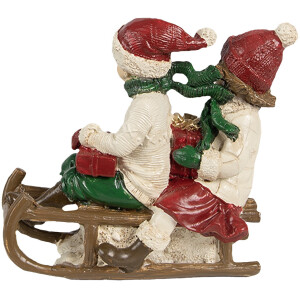 Clayre & Eef 6PR4182 Decoratie kinderen op slee 12x6x11 cm