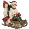 Clayre & Eef 6PR4182 Decoratie kinderen op slee 12x6x11 cm