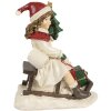 Clayre & Eef 6PR4183 Decoratie Kind op slee 10x6x12 cm