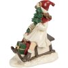 Clayre & Eef 6PR4183 Decoratie Kind op slee 10x6x12 cm